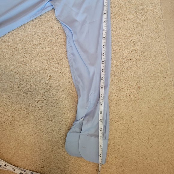 Harrods of London Mens Dress Shirt 15.5/39 Medium Blue 200/2 Extra Fine Cotton - Picture 10 of 11